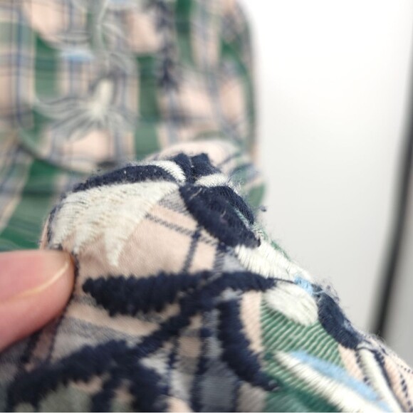 Driftwood "Lana" Pearl Snap Button Plaid Shirt Long Sleeve Embroidered Floral - Picture 10 of 16